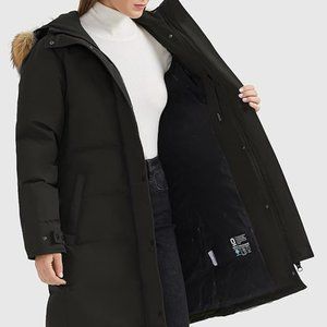 Orolay Women's Thickened Down Coat with Adjustable Hood Warm Winter Jacket MED